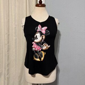 Disney Minnie Mouse Black Muscle Tank Top Women's XS Graphic Tee